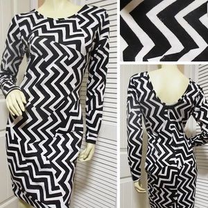H&M Aztec Print Bodycon Dress Size M